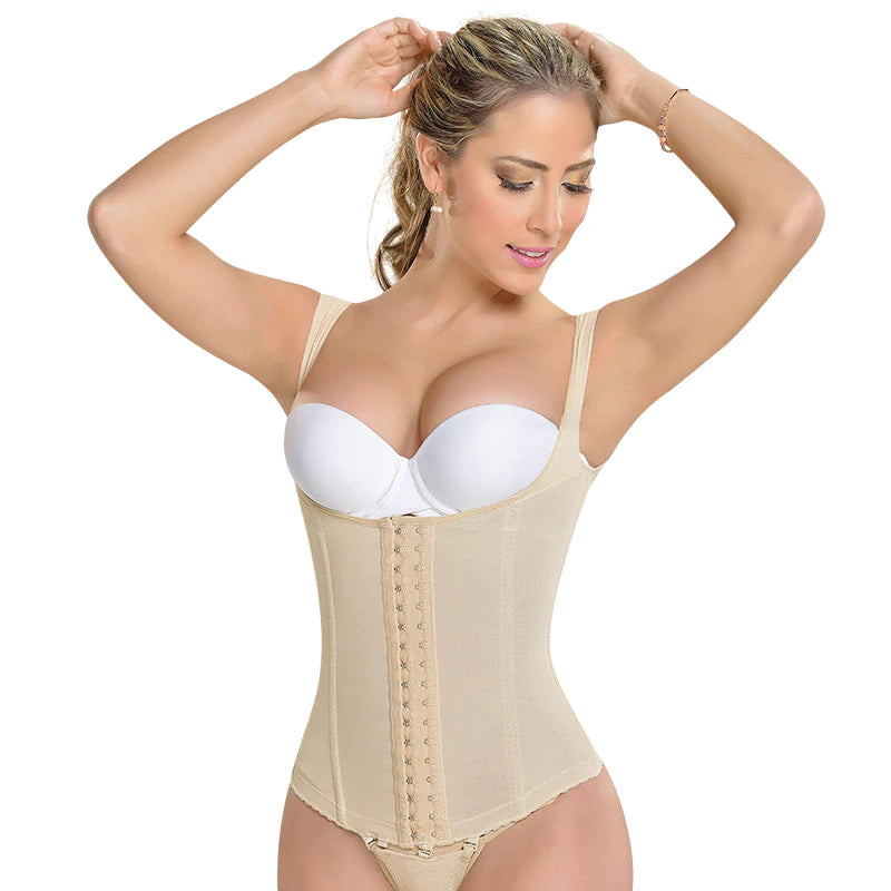 Authentic Colombian Waist Trainer with Mesh Covered Back and Straps