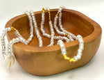 Load image into Gallery viewer, Frosty white with gold Seashell Waist Beads
