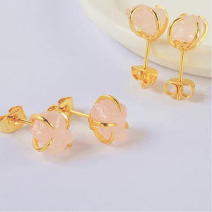 Natural Healing Crystal Stud Earrings