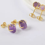 Load image into Gallery viewer, Natural Healing Crystal Stud Earrings
