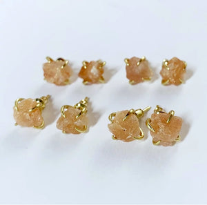 Natural Healing Crystal Stud Earrings